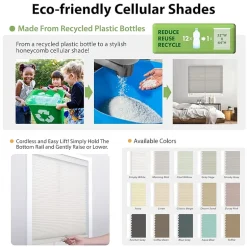 Eco Estates Modern Signature Collection Custom Cordless Light-Filtering Cellular Shade