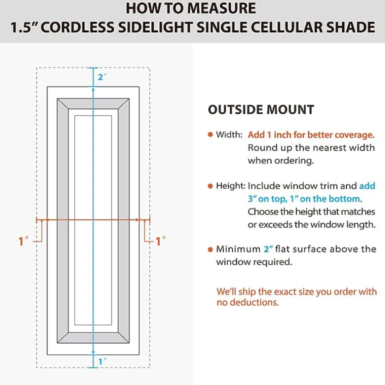 Eco Estates Sidelight Cut-To-Width Cordless 100% Blackout Cellular Shade