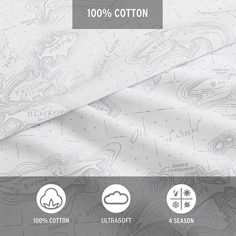 Eddie Bauer 100% Cotton Percale Deep Pocket Sheet Set