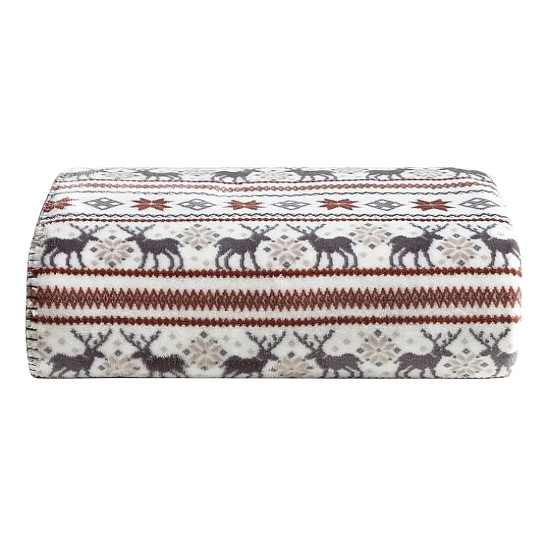 Eddie Bauer Deer Snowflake Washable Throw