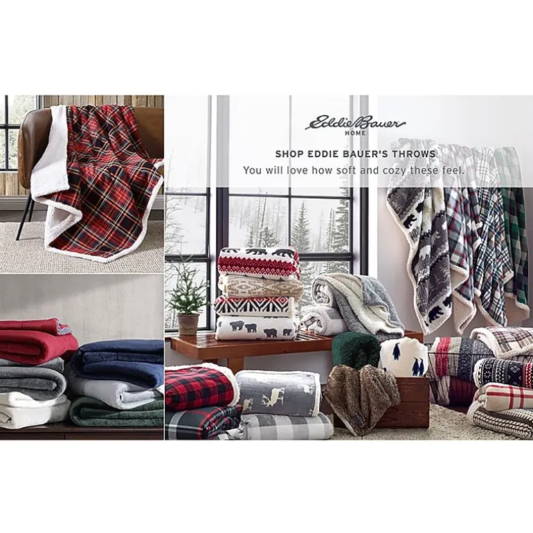 Eddie Bauer Mountain Pine Tartan Washable Lightweight Throw