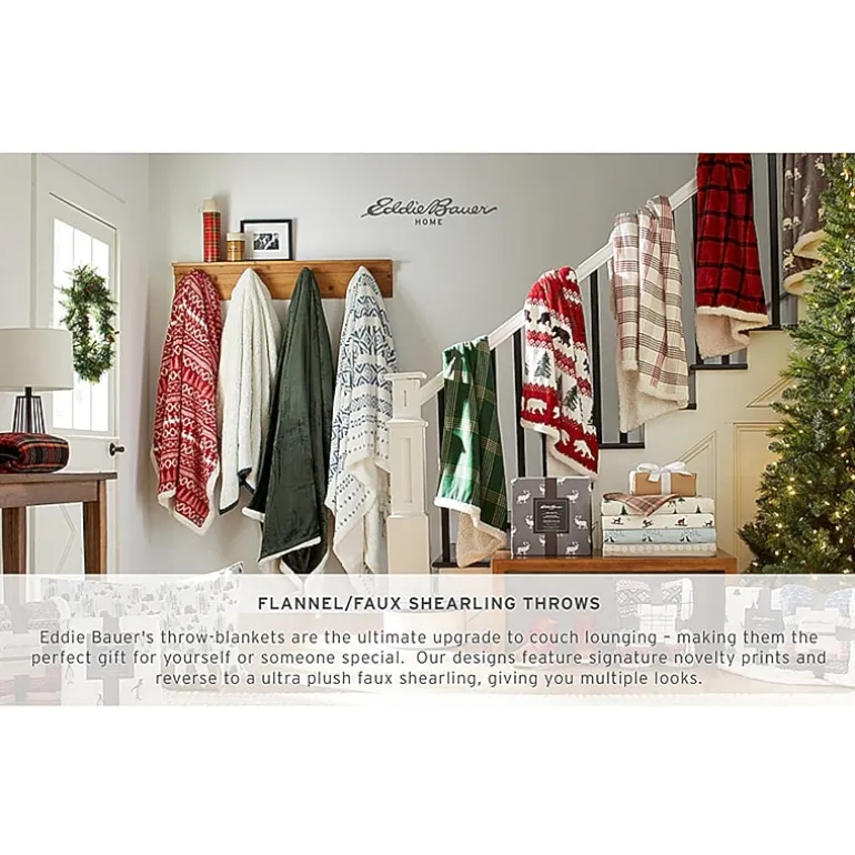 Eddie Bauer Mountain Pine Tartan Washable Lightweight Throw