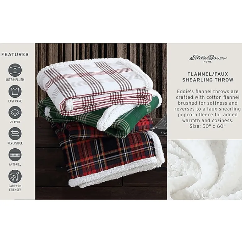 Eddie Bauer Mountain Pine Tartan Washable Lightweight Throw