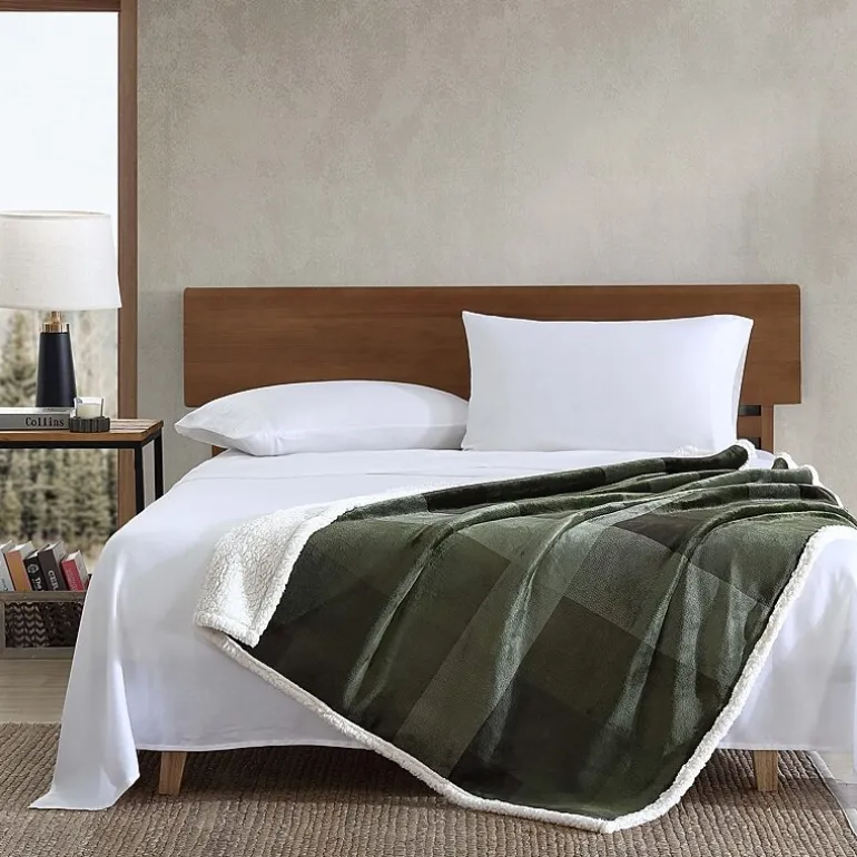 Eddie Bauer Pine Plaid Washable Lightweight Throw