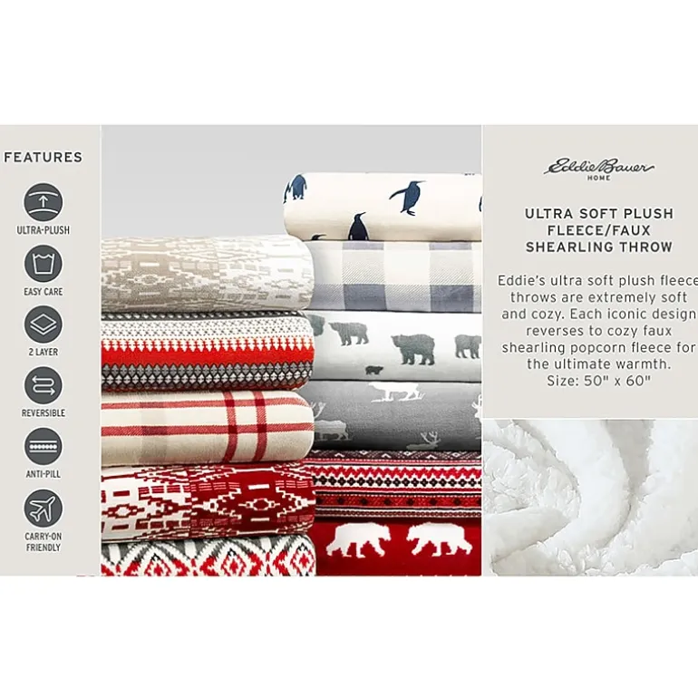 Eddie Bauer Pine Plaid Washable Lightweight Throw