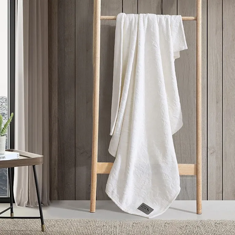 Eddie Bauer Woodblock Floral Washable Throw