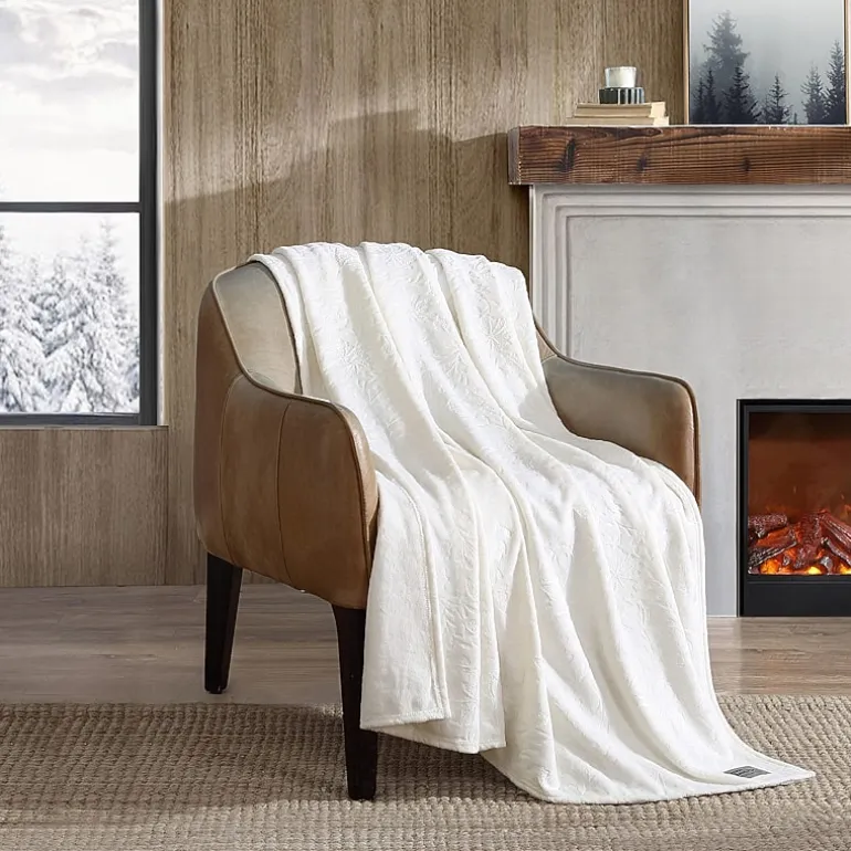 Eddie Bauer Woodblock Floral Washable Throw