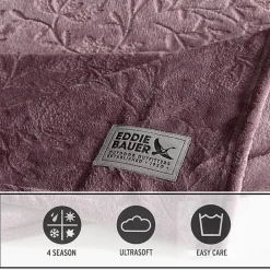 Eddie Bauer Woodblock Floral Washable Throw
