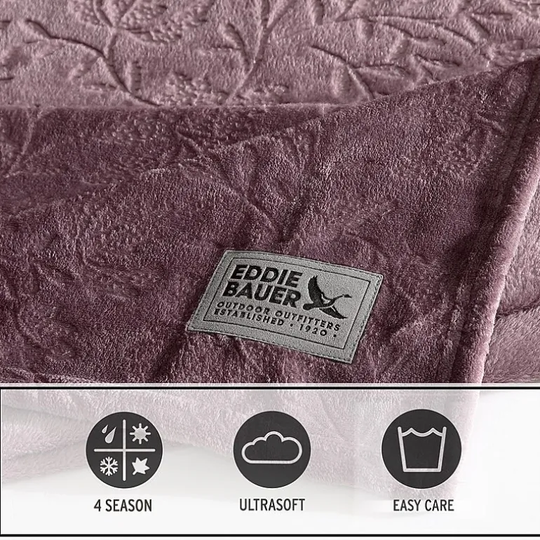 Eddie Bauer Woodblock Floral Washable Throw