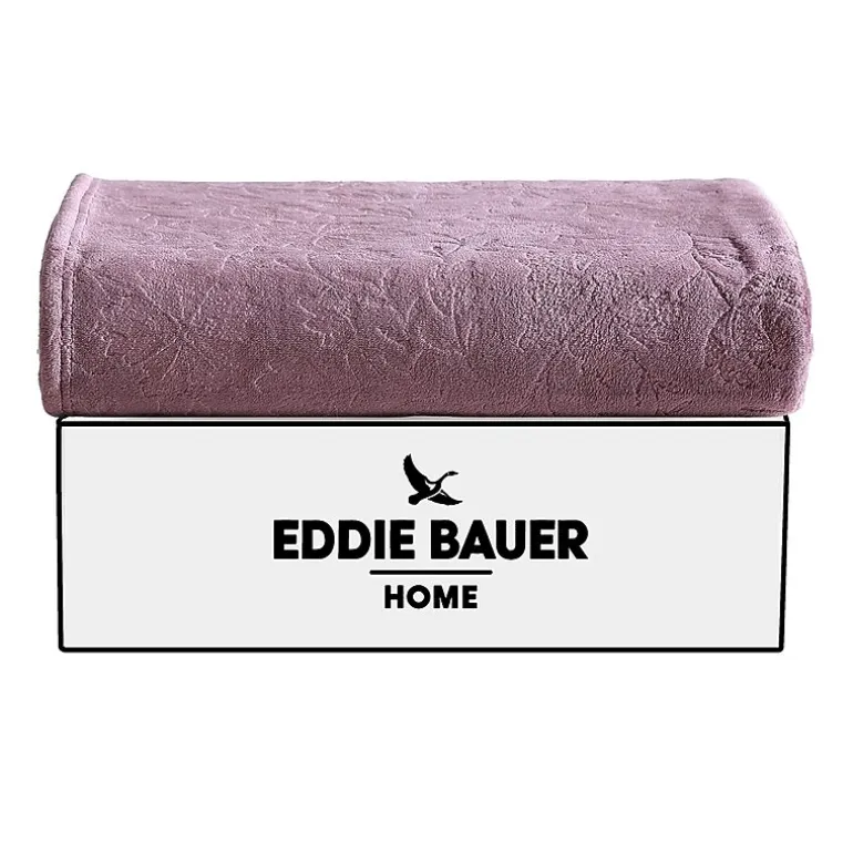 Eddie Bauer Woodblock Floral Washable Throw