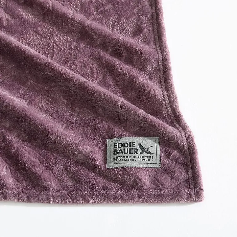 Eddie Bauer Woodblock Floral Washable Throw