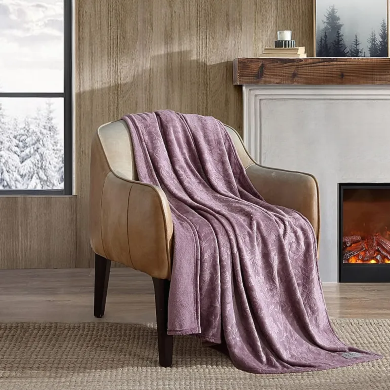 Eddie Bauer Woodblock Floral Washable Throw