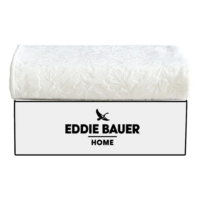 Eddie Bauer Woodblock Floral Washable Throw