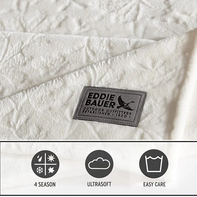 Eddie Bauer Woodblock Floral Washable Throw