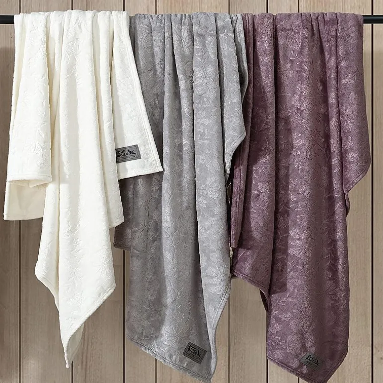 Eddie Bauer Woodblock Floral Washable Throw