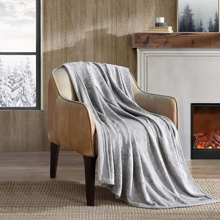 Eddie Bauer Woodblock Floral Washable Throw