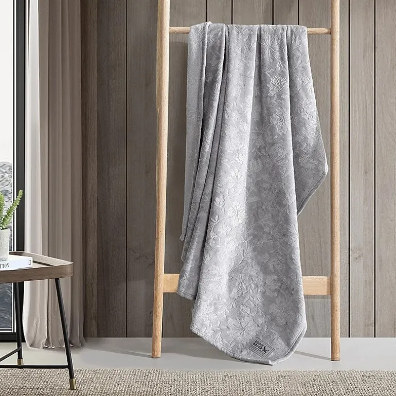 Eddie Bauer Woodblock Floral Washable Throw