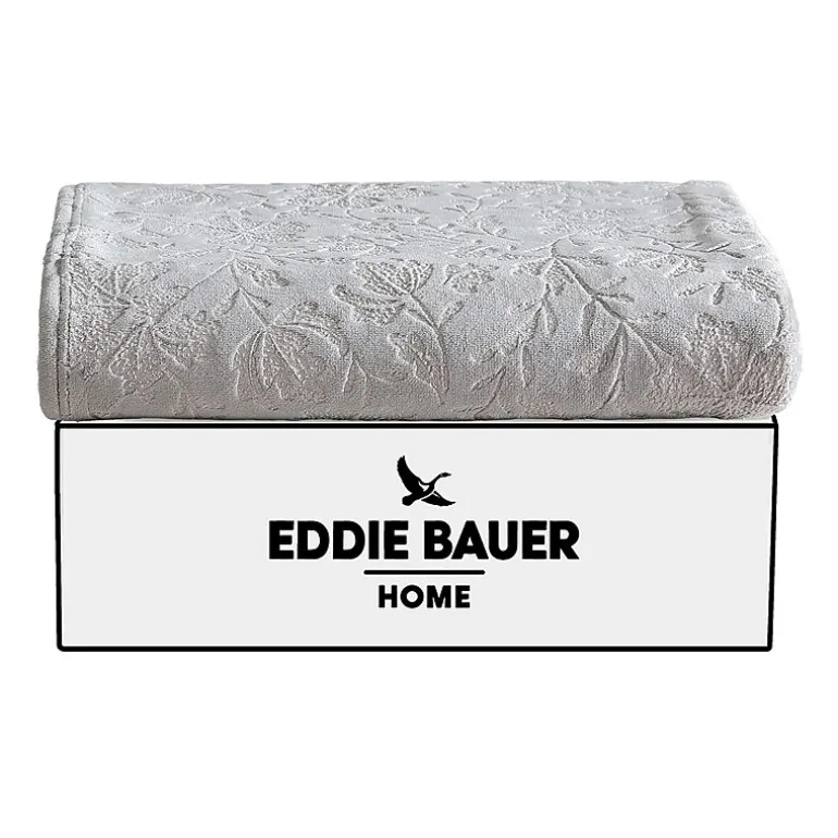 Eddie Bauer Woodblock Floral Washable Throw