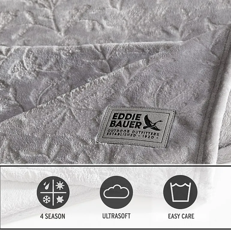 Eddie Bauer Woodblock Floral Washable Throw