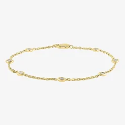 Effy Final Call Limited Quantities! Womens Diamond Accent Natural White Diamond 14K Gold Over Silver Strand Bracelet