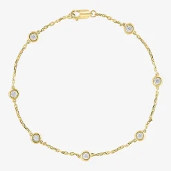 Effy Final Call Limited Quantities! Womens Diamond Accent Natural White Diamond 14K Gold Over Silver Strand Bracelet