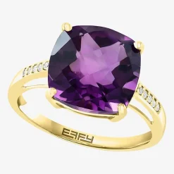 Effy Final Call  Womens Genuine Gemstone 14K White/Yellow/Rose Gold Cushion Cocktail Ring