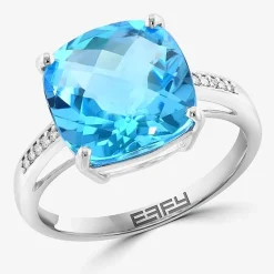 Effy Final Call  Womens Genuine Gemstone 14K White/Yellow/Rose Gold Cushion Cocktail Ring