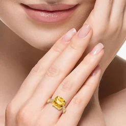 Effy Final Call  Womens Genuine Gemstone 14K White/Yellow/Rose Gold Cushion Cocktail Ring