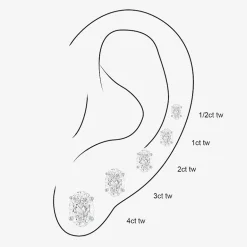 ( E-F/Si1-Si2 ) 2 CT. T.W. Lab-Grown Diamond 14K Gold 8mm Oval Stud Earrings