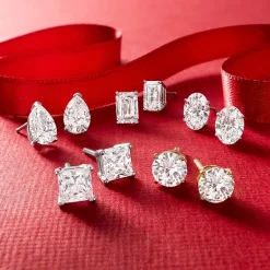 ( E-F/Si1-Si2 ) 2 CT. T.W. Lab-Grown Diamond 14K Gold 8mm Oval Stud Earrings