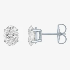 ( E-F/Si1-Si2 ) 2 CT. T.W. Lab-Grown Diamond 14K Gold 8mm Oval Stud Earrings