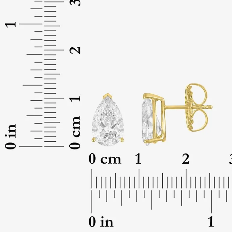 ( E-F/Si1-Si2 ) 3 CT. T.W. Lab-Grown Diamond 14K Gold 10.6mm Pear Stud Earrings