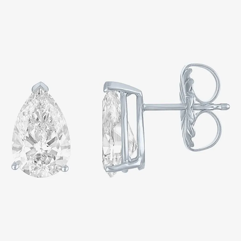 ( E-F/Si1-Si2 ) 3 CT. T.W. Lab-Grown Diamond 14K Gold 10.6mm Pear Stud Earrings