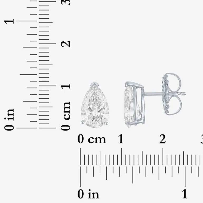 ( E-F/Si1-Si2 ) 3 CT. T.W. Lab-Grown Diamond 14K Gold 10.6mm Pear Stud Earrings