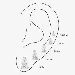 ( E-F/Si1-Si2 ) 3 CT. T.W. Lab-Grown Diamond 14K Gold 10.6mm Pear Stud Earrings