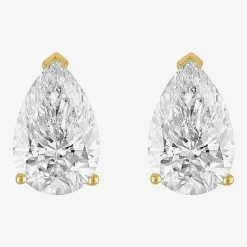 ( E-F/Si1-Si2 ) 3 CT. T.W. Lab-Grown Diamond 14K Gold 10.6mm Pear Stud Earrings