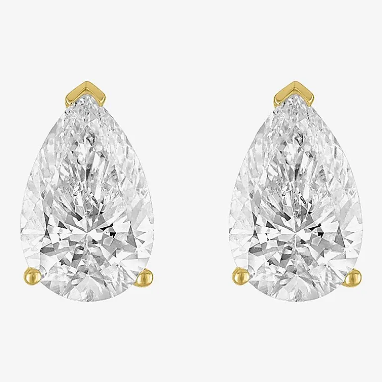 ( E-F/Si1-Si2 ) 3 CT. T.W. Lab-Grown Diamond 14K Gold 10.6mm Pear Stud Earrings
