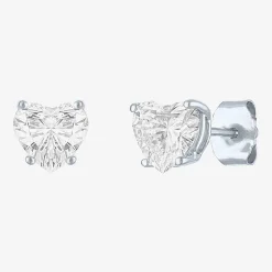 ( E-F/Si1-Si2 ) 1 CT. T.W. Lab-Grown Diamond 10K Gold 6mm Heart Stud Earrings