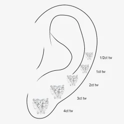 ( E-F/Si1-Si2 ) 1 CT. T.W. Lab-Grown Diamond 10K Gold 6mm Heart Stud Earrings