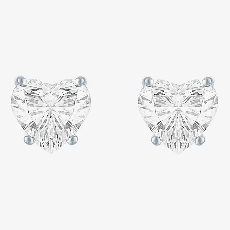 ( E-F/Si1-Si2 ) 1 CT. T.W. Lab-Grown Diamond 10K Gold 6mm Heart Stud Earrings