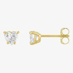 ( E-F/Si1-Si2 ) 1/2 CT. T.W. Lab-Grown Diamond 10K Gold 5.1mm Heart Stud Earrings