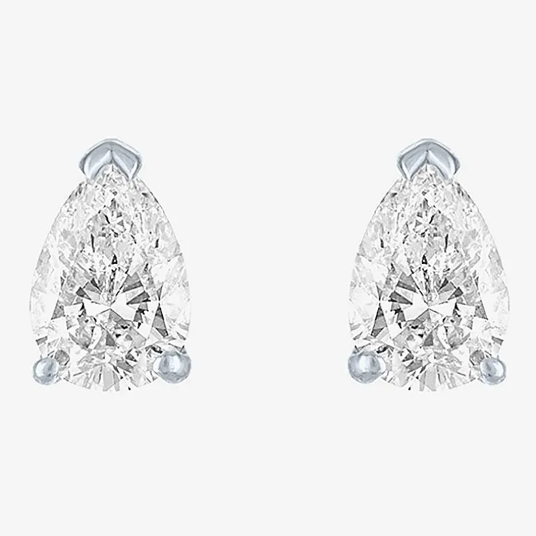 ( E-F/ Si1-Si2 ) 1/2 CT. T.W. Lab-Grown Diamond 10K Gold 5.4mm Pear Stud Earrings