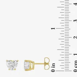 ( E-F/Si1-Si2 ) 2 CT. T.W. Lab-Grown Diamond 14K Gold 7.3mm Heart Stud Earrings