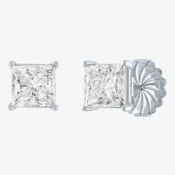 ( E-F/Si1-Si2 ) 4 CT. T.W. Lab-Grown Diamond 14K Gold 7mm Princess Stud Earrings