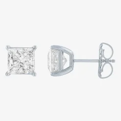 ( E-F/Si1-Si2 ) 4 CT. T.W. Lab-Grown Diamond 14K Gold 7mm Princess Stud Earrings