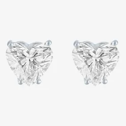 ( E-F/Si1-Si2 ) 4 CT. T.W. Lab-Grown Diamond 14K Gold 8.5mm Heart Stud Earrings