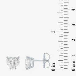 ( E-F/Si1-Si2 ) 4 CT. T.W. Lab-Grown Diamond 14K Gold 8.5mm Heart Stud Earrings