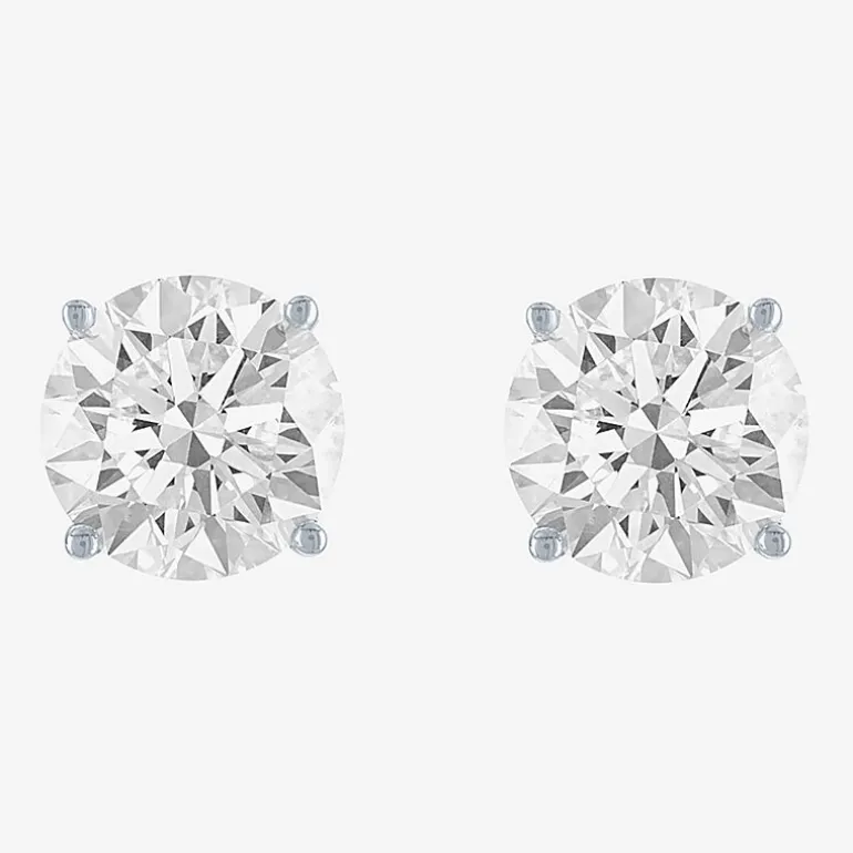 ( E-F/Si1-Si2 ) 4 CT. T.W. Lab-Grown Diamond 14K Gold 8mm Round Stud Earrings