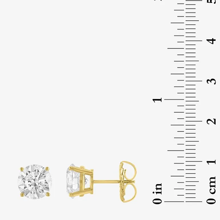 ( E-F/Si1-Si2 ) 4 CT. T.W. Lab-Grown Diamond 14K Gold 8mm Round Stud Earrings