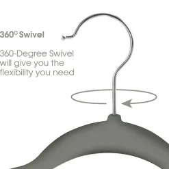 Elama Velvet Slim Profile Heavy Duty Felt 100-pc. Plastic Hangers
